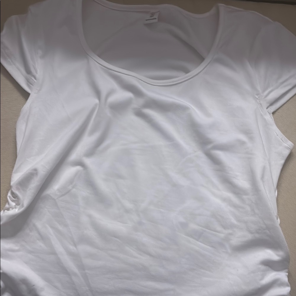 SHEIN White Fitted Cap Sleeve T-Shirt